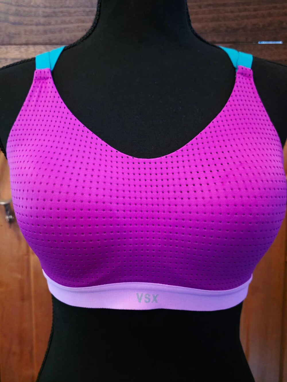 Victoria's Secret VSX Purple Sports Bra with Teal Straps